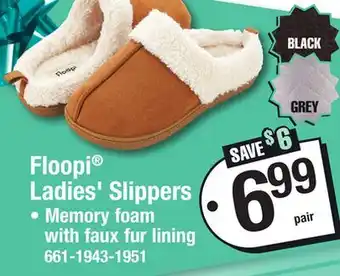 Menards Floopi Ladies' Slippers offer