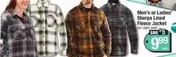 Menards Men's or Ladies' Sherpa Lined Fleece Jacket offer