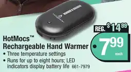 Menards HotMocs Rechargeable Hand Warmer offer