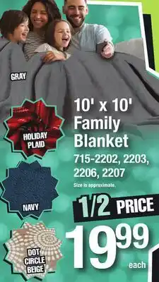 Menards 10' x 10' Family Blanket offer