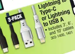 Menards Lightning to Type-C or Lightning to USB A offer