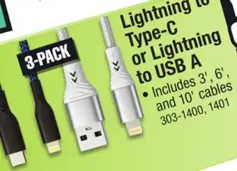 Menards Lightning to Type-C or Lightning to USB A offer