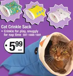 Menards Cat Crinkle Sack offer