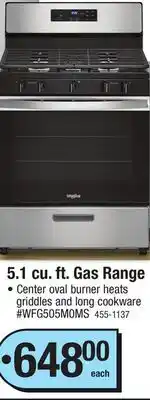 Menards 5.1 cu. ft. Gas Range offer