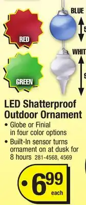 Menards LED Shatterproof Outdoor Ornament offer