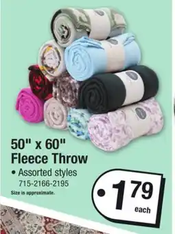 Menards 50 x 60 Fleece Throw offer