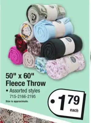 Menards 50 x 60 Fleece Throw offer