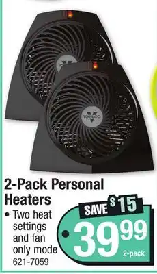Menards 2-Pack Personal Heaters offer