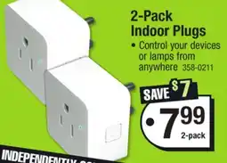 Menards 2-Pack Indoor Plugs offer