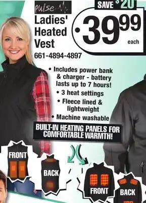 Menards Ladies' Heated Vest offer