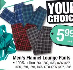 Menards Men's Flannel Lounge Pants offer