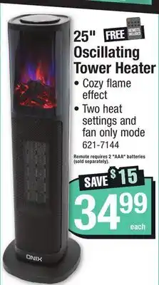 Menards 25 Oscillating Tower Heater offer