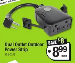 Menards Dual Outlet Outdoor Power Strip offer