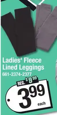 Menards Ladies' Fleece Lined Leggings offer