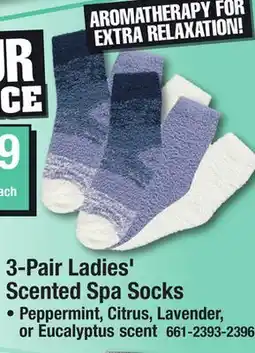 Menards 3-Pair Ladies' Scented Spa Socks offer
