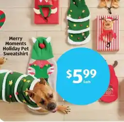Aldi Merry Moments Holiday Pet Sweatshirt offer