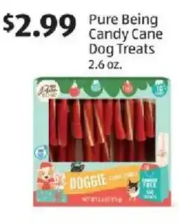 Aldi Pure being candy cane dog treats offer