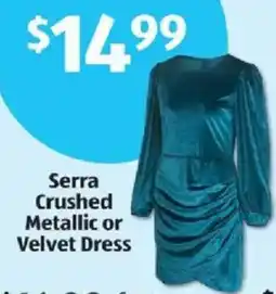 Aldi Serra Crushed Metallic or Velvet Dress offer