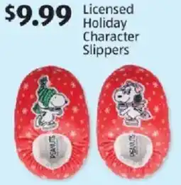 Aldi Licensed holiday character slippers offer