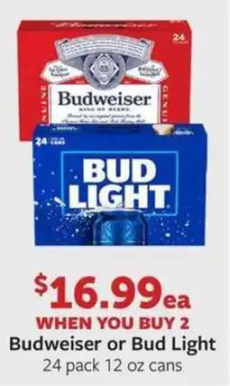 Fareway Budweiser or Bud Light offer