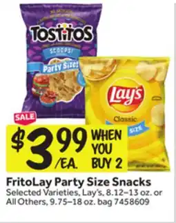 Stop&Shop FritoLay Party Size Snacks offer