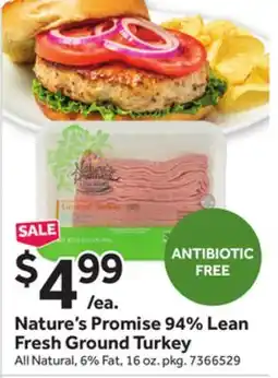 Stop&Shop Nature's Promise 94% Lean Fresh Ground Turkey offer