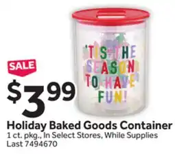 Stop&Shop Holiday Baked Goods Container offer