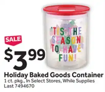 Stop&Shop Holiday Baked Goods Container offer