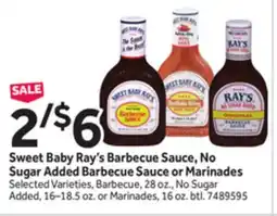 Stop&Shop Sweet Baby Ray's Barbecue Sauce, No Sugar Added Barbecue Sauce or Marinades offer