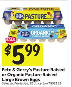 Stop&Shop Pete & Gerry's Pasture Raised or Organic Pasture Raised Large Brown Eggs offer