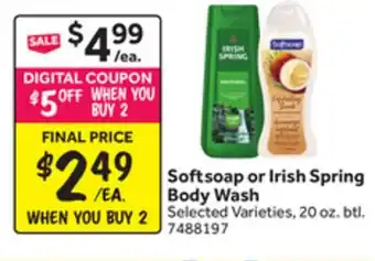 Stop&Shop Softsoap or Irish Spring Body Wash offer
