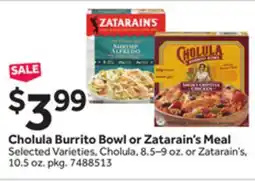 Stop&Shop Cholula Burrito Bowl or Zatarain's Meal offer