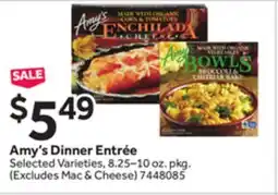 Stop&Shop Amy's Dinner Entrée offer
