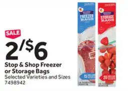 Stop&Shop Stop & Shop Freezer or Storage Bags offer