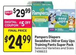 Stop&Shop Pampers Diapers Swaddlers 360 or Easy Ups Training Pants Super Pack offer