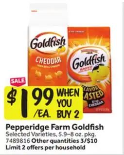 Stop&Shop Pepperidge Farm Goldfish offer