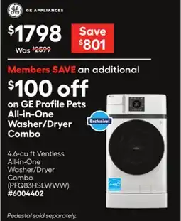 Lowe's 4.6-cu ft Ventless All-in-One Washer/Dryer Combo offer