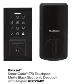 Lowe's Kwikset SmartCode 270 Touchpad Matte Black Electronic Deadbolt with Keypad offer