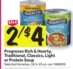 Stop&Shop Progresso Rich & Hearty, Traditional, Classics, Light or Protein Soup offer