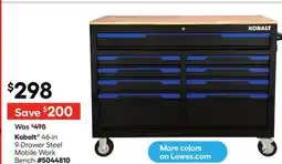 Lowe's 46-in 9-Drawer Steel Mobile Work Bench offer