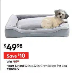 Lowe's Heart & Herd 42-in x 32-in Gray Bolster Pet Bed offer