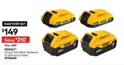Lowe's 4-Pack 20V MaxF Batteries offer