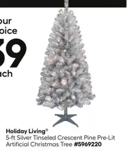 Lowe's 5-ft Silver Tinseled Crescent Pine Pre-Lit Artificial Christmas Tree offer