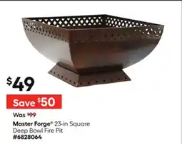 Lowe's Master Forge 23-in Square Deep Bowl Fire Pit offer