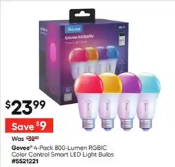 Lowe's 4-Pack 800-Lumen RGBIC Color Control Smart LED Light Bulbs offer