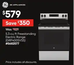 Lowe's 5.3-cu ft Freestanding Electric Range offer