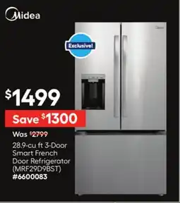Lowe's Midea 28.9-cu ft 3-Door Smart French Door Refrigerator offer