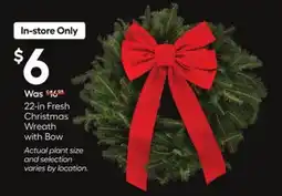 Lowe's 22-in Fresh Christmas Wreath with Bow offer
