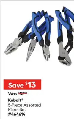Lowe's Kobalt 5-Piece Assorted Pliers Set offer