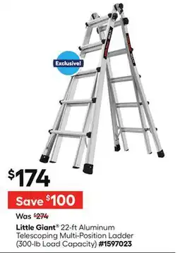Lowe's 22-ft Aluminum Telescoping Multi-Position Ladder offer